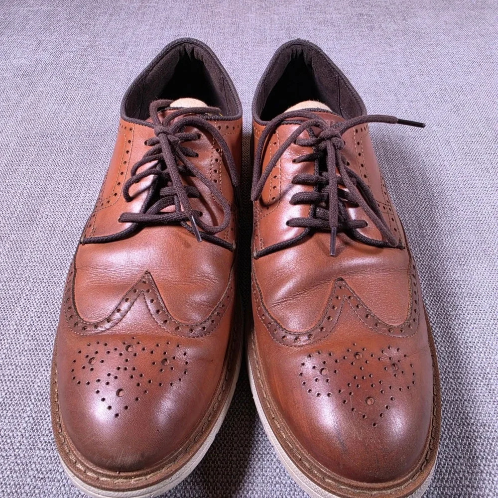 Cole Haan Grand 360 Wingtip Oxford Mens 12 Brown Leather Brogue C34005